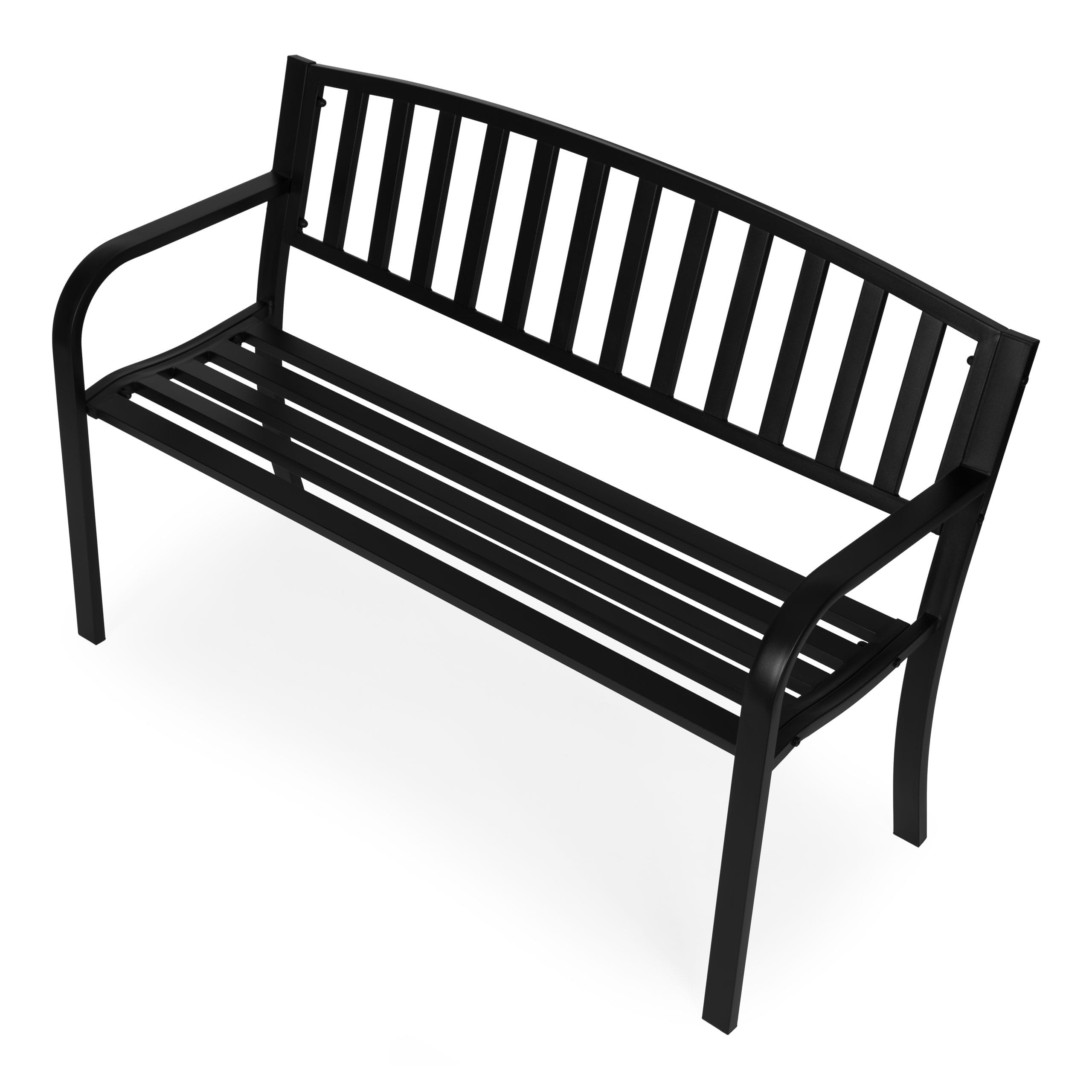 Banca-de-gradina-MultiGarden-stil-parc-metal-120x50-cm-negru Banca-de-gradina-MultiGarden-stil-parc-metal-120x50-cm-negru