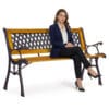 Banca gradina MultiGarden, stil parc, lemn si fonta, 126×51 cm HOM010752