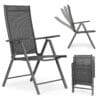Scaun pliabil MultiGarden, spatar reglabil, balcon, terasa si gradiuna, gri HOM010820