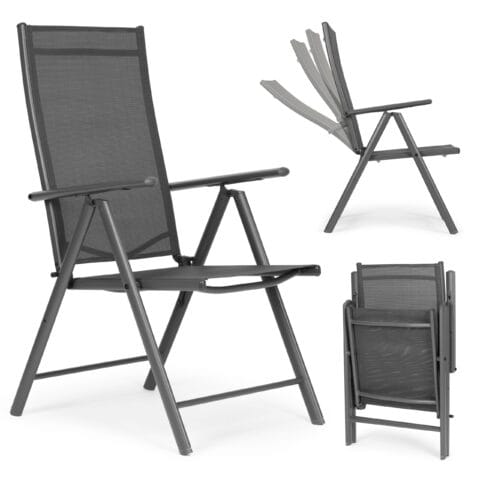 Scaun pliabil MultiGarden, spatar reglabil, balcon, terasa si gradiuna, gri HOM010820