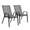 Set 2 scaune gradina si terasa MultiGarden, metal, textil, gri HOM001071