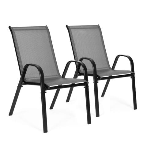 Set 2 scaune gradina si terasa MultiGarden, metal, textil, gri HOM001071