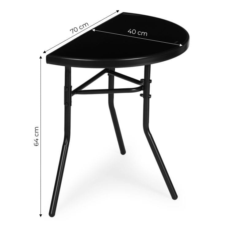 Dimensiuni Masuta semirotunda MultiGarden, balcon, terasa, sticla neagra securizata HOM009886 Dimensiuni Masuta semirotunda MultiGarden, balcon, terasa, sticla neagra securizata HOM009886